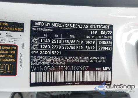 2022 Mercedes-Benz Glc 300 4Matic Suv z USA, uszkodzony, nr VIN W1N0G8EB8NG107907